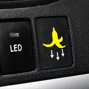 2-Piece Banana Peel Button Vinyl Car Decal Set