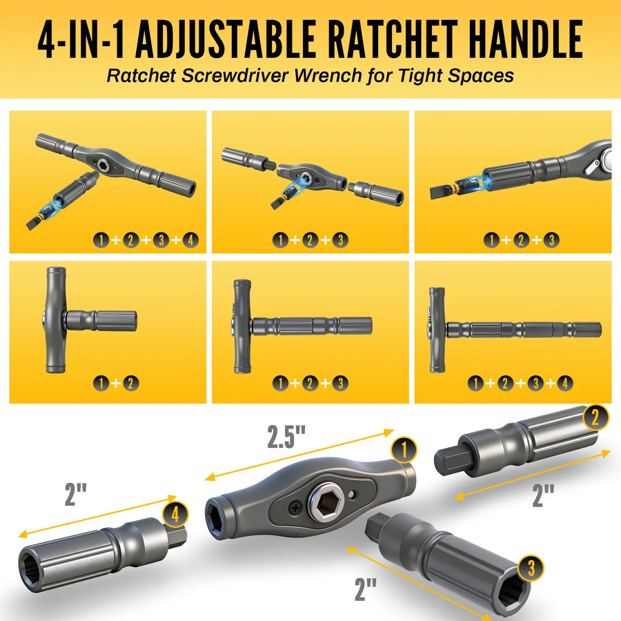46-in-1 Magnetic Ratcheting Screwdriver and Bit Set