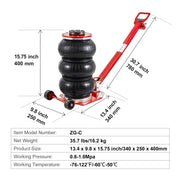 3/5-Ton Triple-Bag Pneumatic Air Jack with Wheels