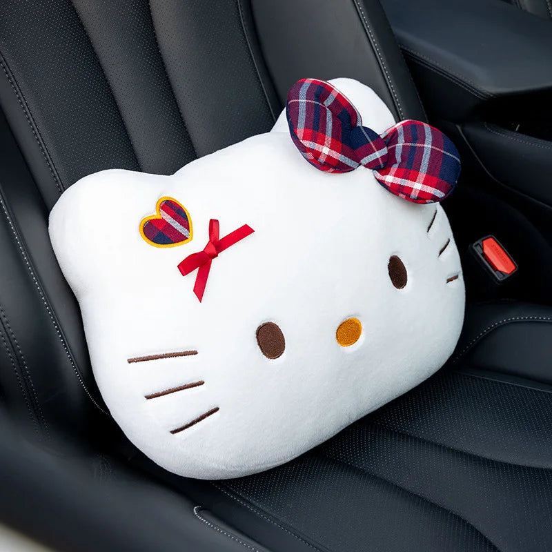 Hello Kitty Plush Car Headrest Pillow and Seat Belt Shoulder Pad Set