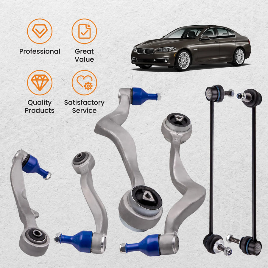 6-Piece Front Lower Rearward Forward Control Arm for BMW 525i 528i 530i 545i 550i