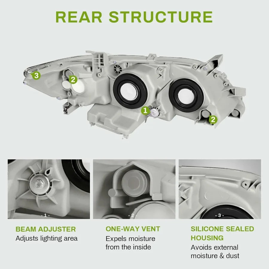Projector Headlight Assembly Set for 2007–2009 Toyota Camry