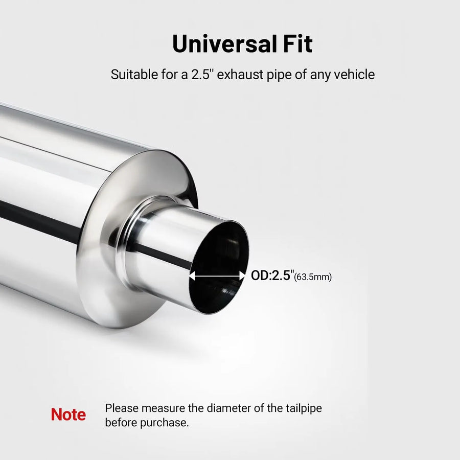 Universal Stainless Steel Universal Exhaust Muffler – 63.5MM