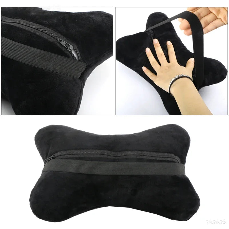 Suede Headrest Neck Pillow and Seat Belt Shoulder Cover Accessories for Ford Vehicles