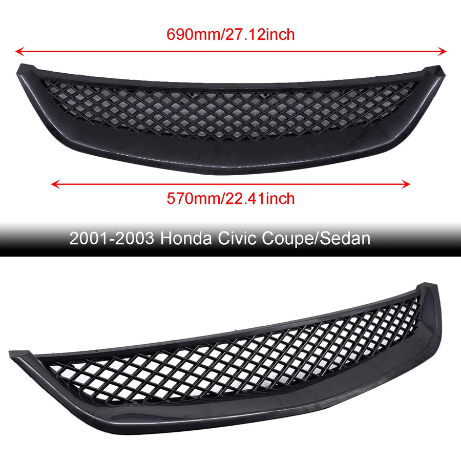 Black Front Grille for Honda Civic EK EJ 1996-2003