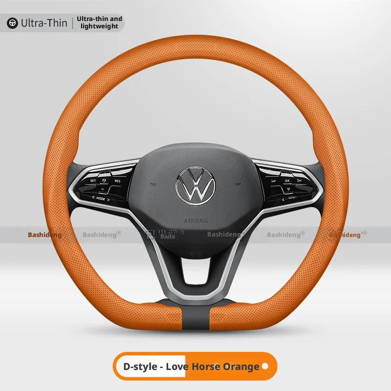 Perforated Steering Wheel Cover for Volkswagen VW Golf Tiguan Polo T-Roc T-Cross ID.3 ID.4