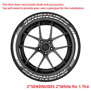 3D PVC Tire Letter Decal Set – White and Red Options