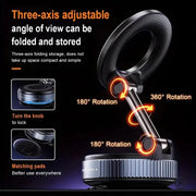 Foldable Magnetic Car Phone Holder with Vacuum Suction Mount