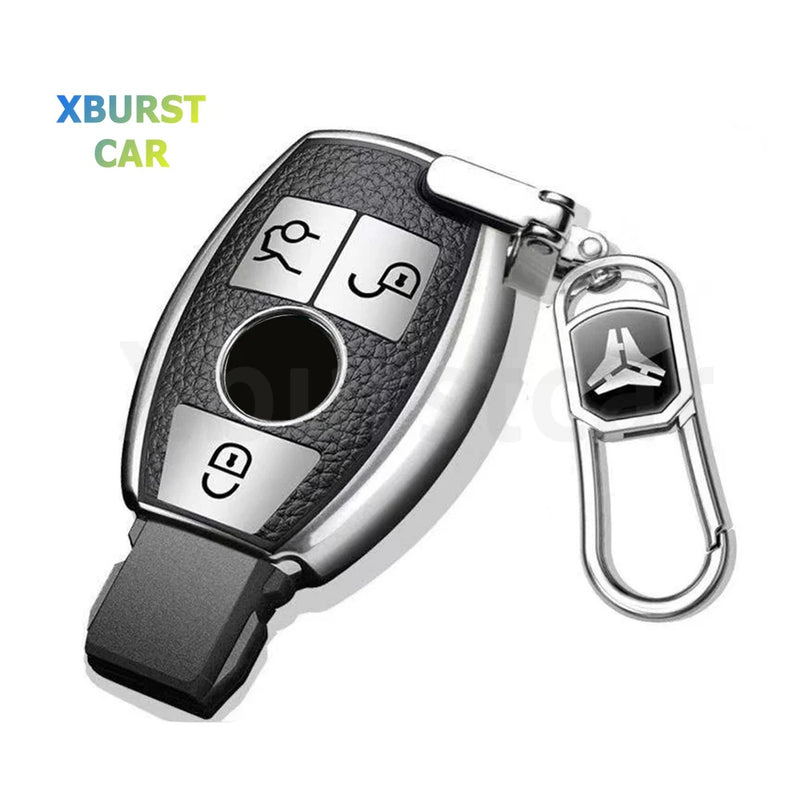 Leather TPU Car Key Case Cover for Mercedes-Benz