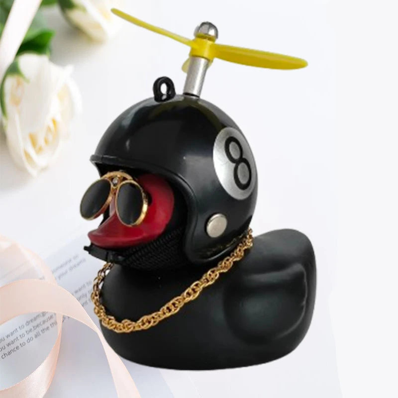 Helmeted Yellow Duck Car Ornament