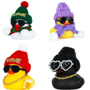 Rubber Duck Dashboard Ornament with Heart Hat and Scarf