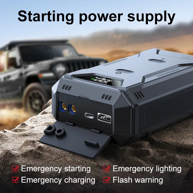12V Car Jump Starter with 26,800mAh Power Bank and Digital Display