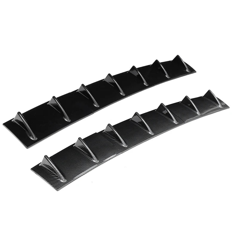 3-Piece Universal Rear Bumper Shark-Fin Diffuser Set