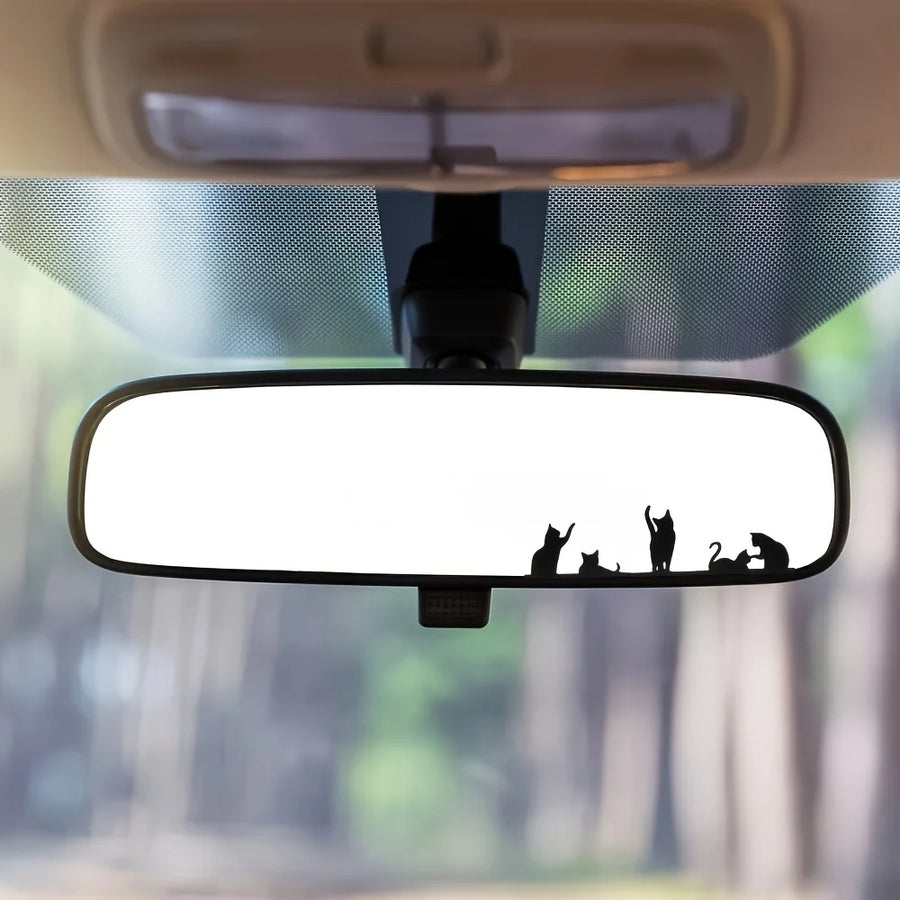 Cute Kitten Rearview Mirror Vinyl Decal