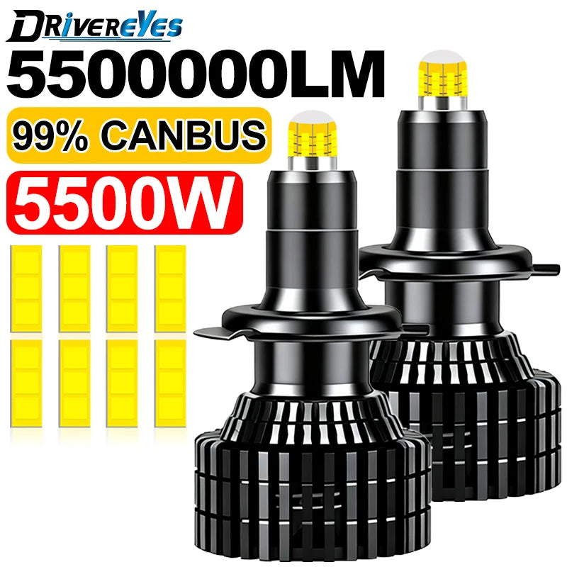 2-Piece H1/H7/H11/9005/9006/9012 LED Headlight Bulb – 6000K, CANBUS