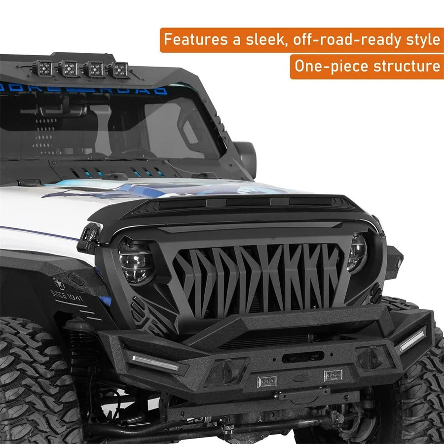 LED Hood Protector Stone Guard for 2018–2026 Jeep Wrangler JL/Gladiator JT