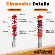 Coilover Suspension Kit for Volkswagen Golf MK1/Scirocco MK2 1982-1989