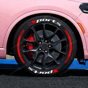 For 2 Tires Sports 4PCS 3D Tire Letter Stickers Waterproof Pvc Racing Wheel Decals Car