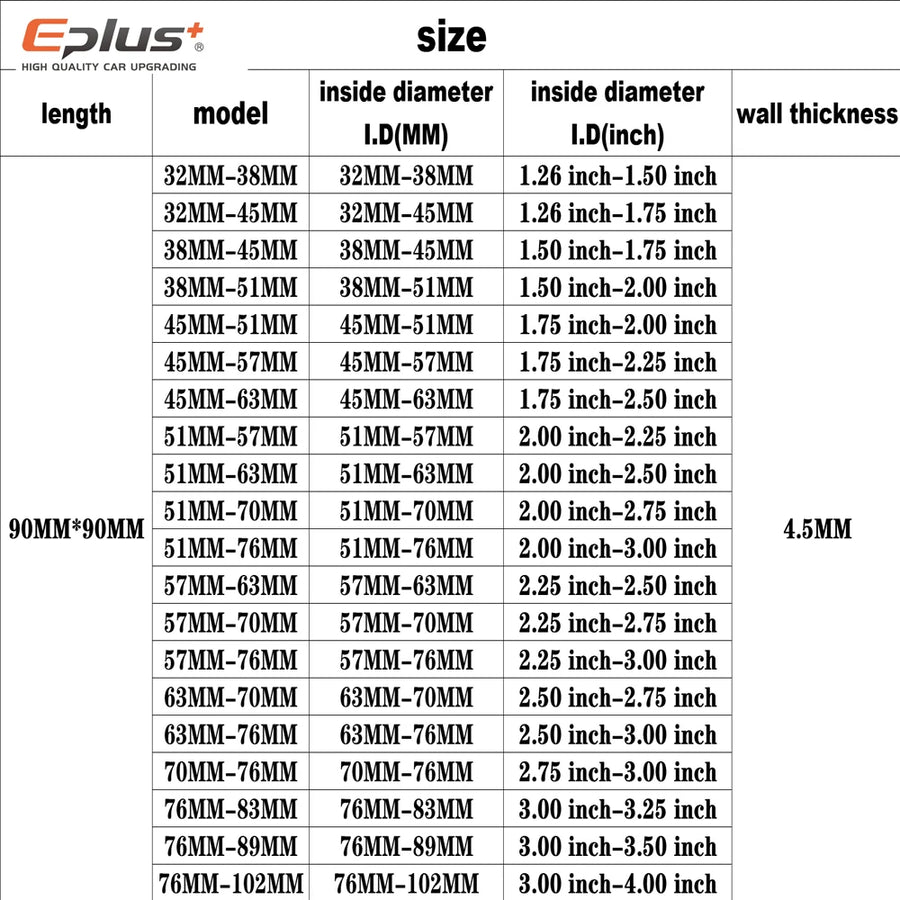Universal 45° Silicone Reducer Coupler, 32-102mm