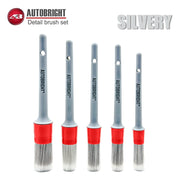 5-Piece Silver Detailing Brush Set with Tapered Bristles