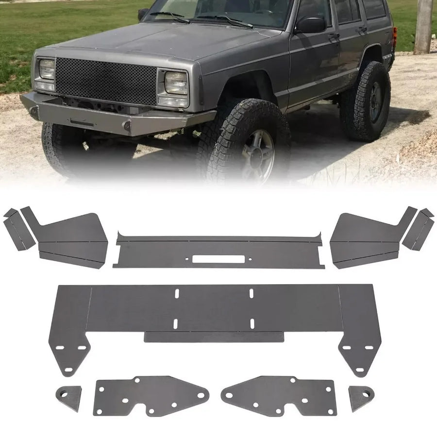Bare-Steel Front Winch Bumper Kit for 1984–2001 Jeep Cherokee XJ