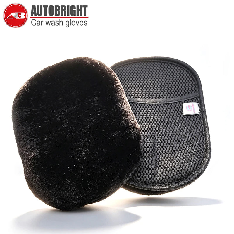 Black Microfiber Car Wash Mitts - 2-Pack