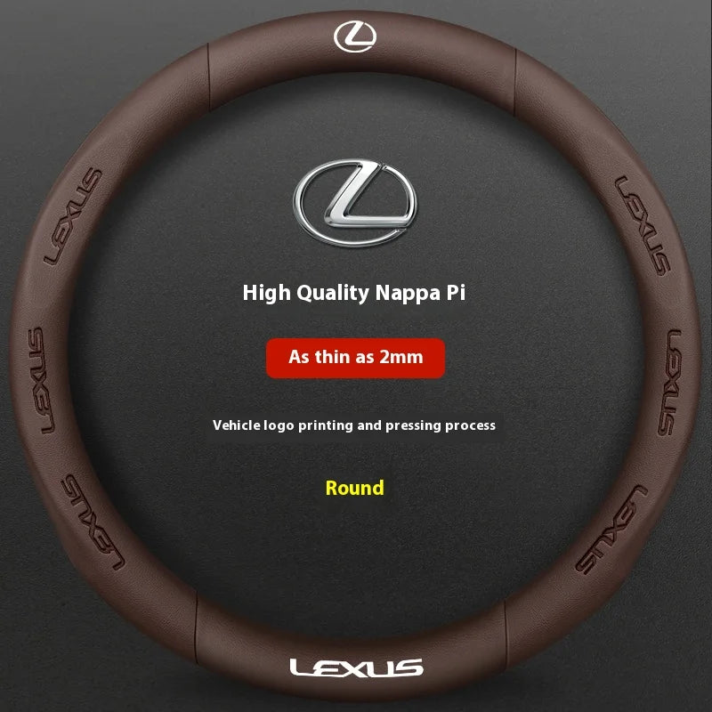 Suede Leather and Carbon Fiber-Look Steering Wheel Cover for Lexus Vehicles