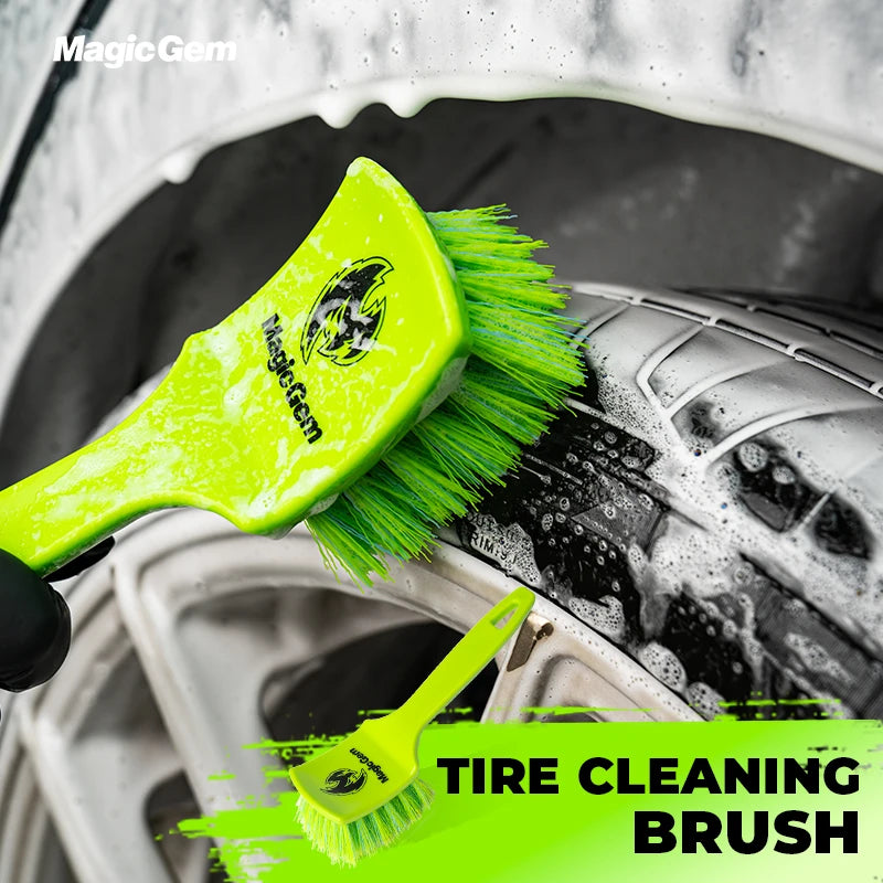 Stiff-Bristle Tire Scrub Brush