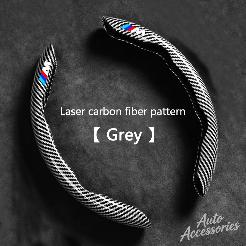2-Piece M-Style Carbon-Fiber-Pattern Steering Wheel Cover