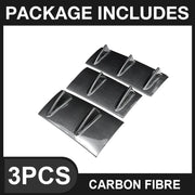 3-Piece Universal Rear Bumper Shark-Fin Diffuser Set