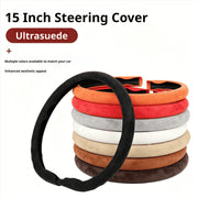 Suede 15 Inch Steering Wheel Cover for BMW