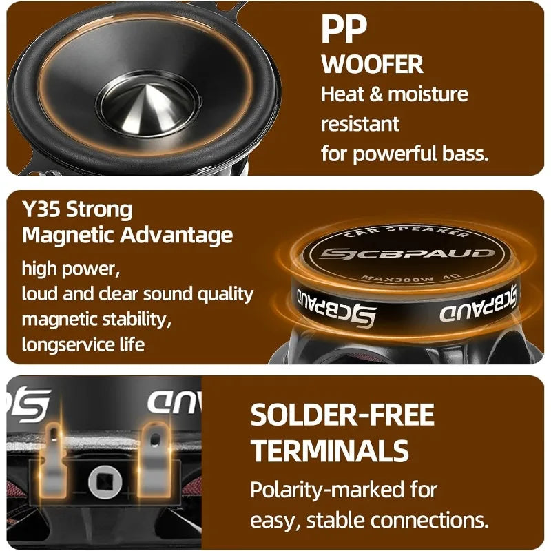 3.5-Inch 300W Car Audio Speakers