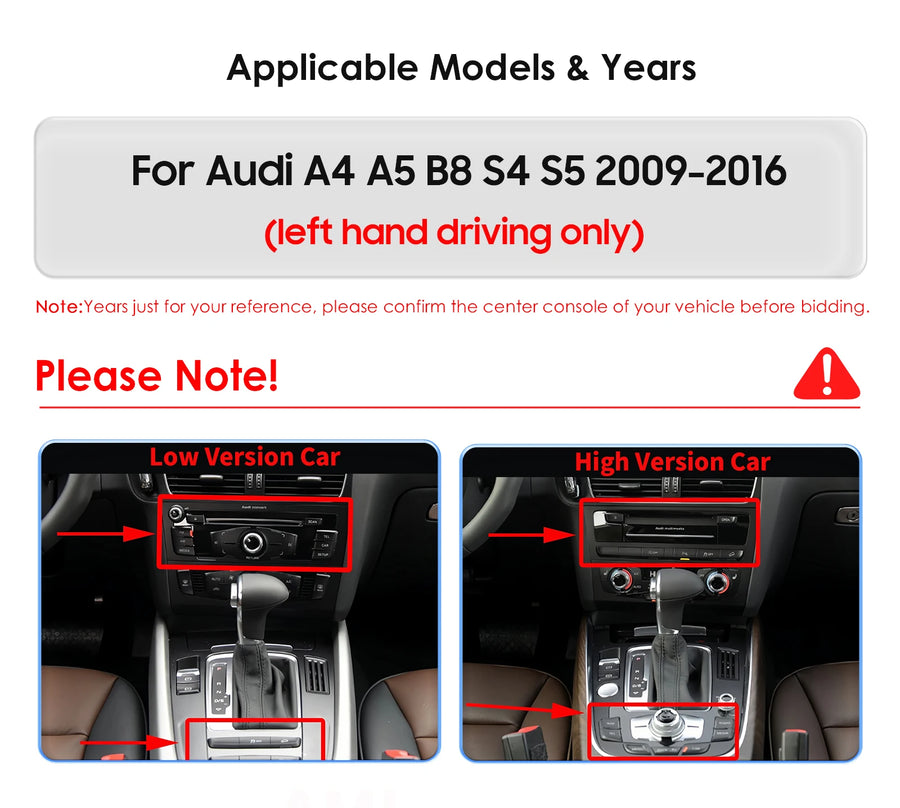 10.25-Inch CarPlay and Android Auto Display for Audi A4, A5, S4 and S5 2009–2016