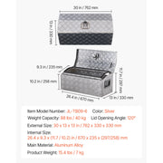 Aluminum Truck-Bed Toolbox with Lock – Multiple Sizes