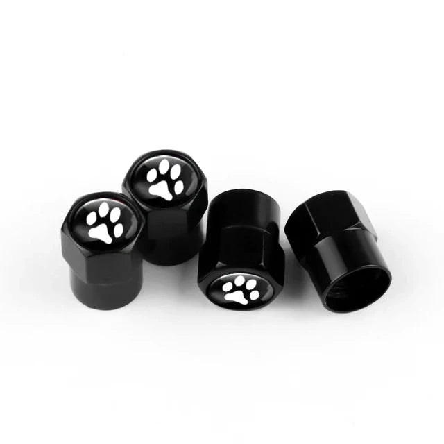 4-Piece Aluminum-Alloy Tire Valve Cap Set