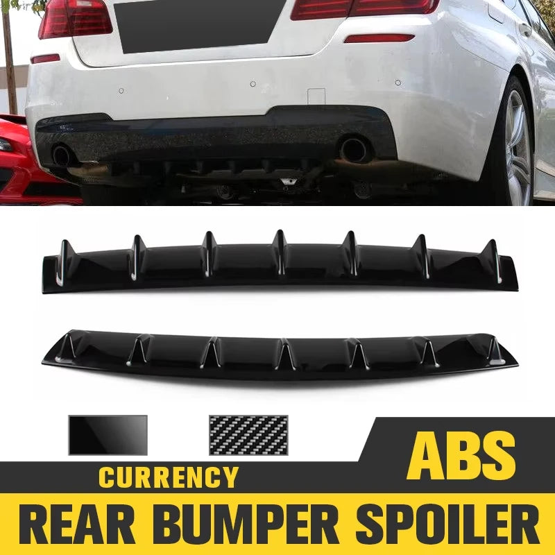 3-Piece Universal Rear Bumper Shark-Fin Diffuser Set