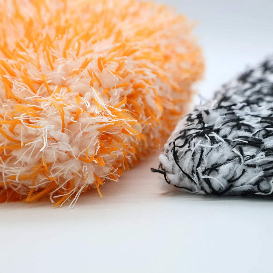 Orange Dual-Sided Microfiber & Chenille Car Wash Mitt