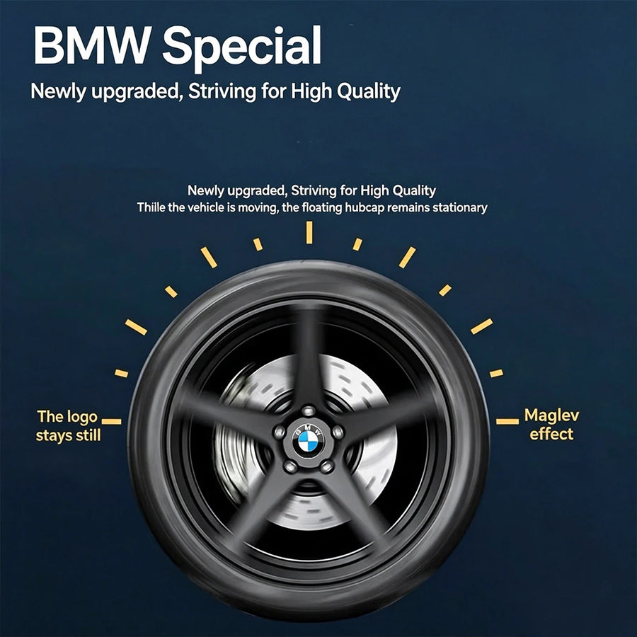 4-Piece 56mm 68mm Floating Wheel Center Caps for BMW E36 E46 E90 E39 E60 F10 F30 X3 X5 X6 G20 G30 M3