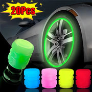 Glow-in-the-Dark Tire Valve Cap Set
