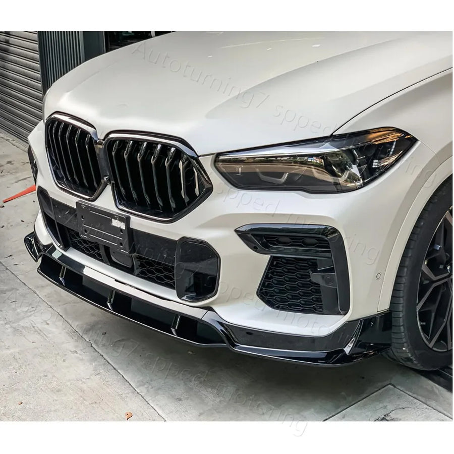 Gloss Black Front Lip Kit – 2020–2023 BMW X6 G06 M Sport