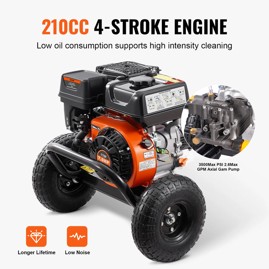 3,500 PSI Gas Pressure Washer – 2.6 GPM