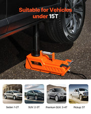 12V Adjustable Electric Scissor Jack with LED Light