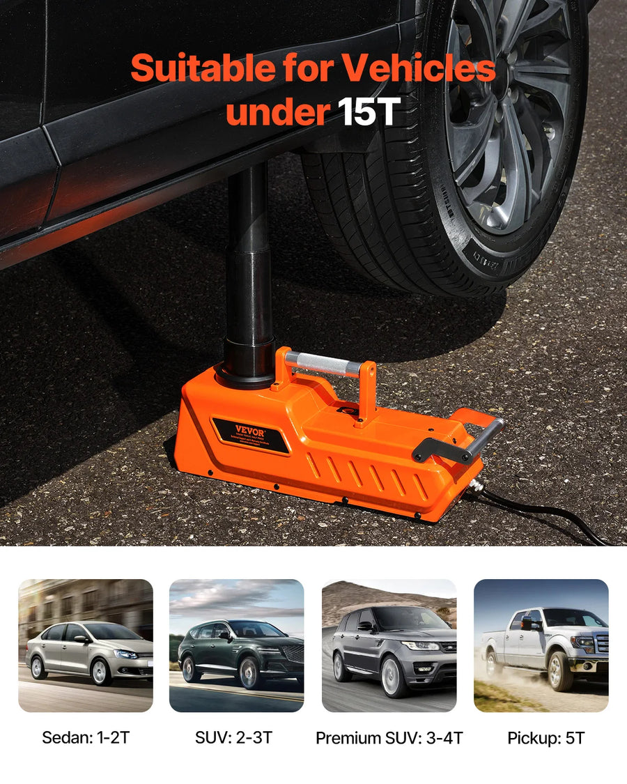 12V Adjustable Electric Scissor Jack with LED Light