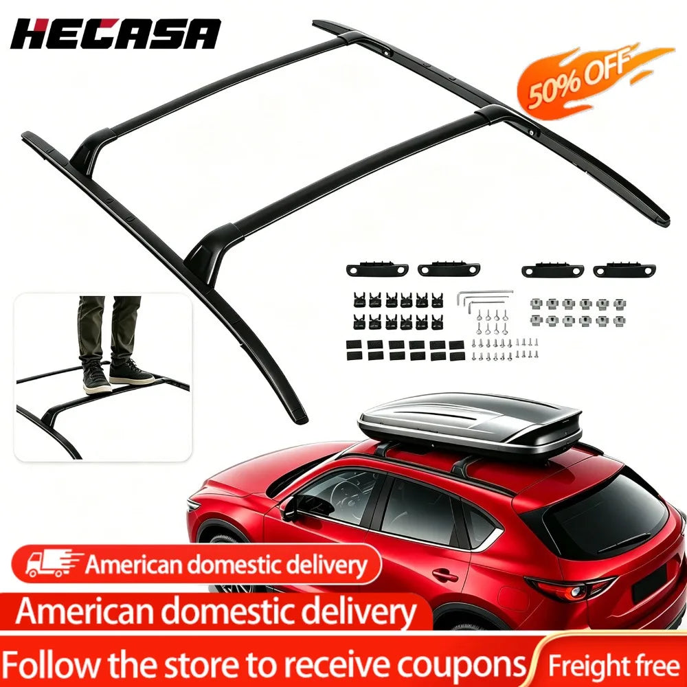 220 lb Aluminum Roof Rack Crossbars for 2017–2025 Mazda CX-5