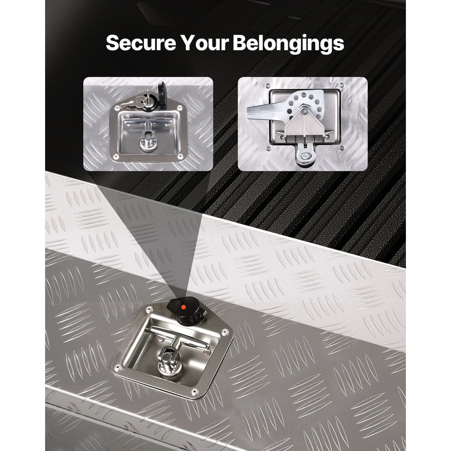 Aluminum Truck-Bed Toolbox with Lock – Multiple Sizes