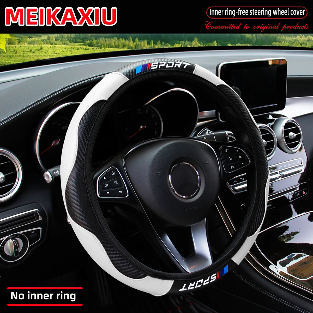 Steering Wheel Cover – carbon-fiber-look, 38cm