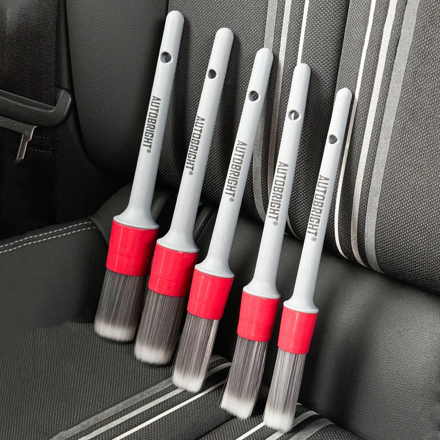 5-Piece Silver Detailing Brush Set with Tapered Bristles