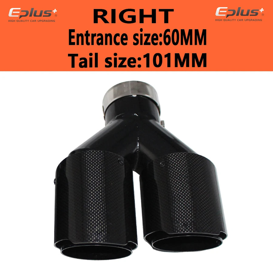 Universal Y-Shaped Dual-Outlet Carbon-Fiber & Stainless Steel Exhaust Tip