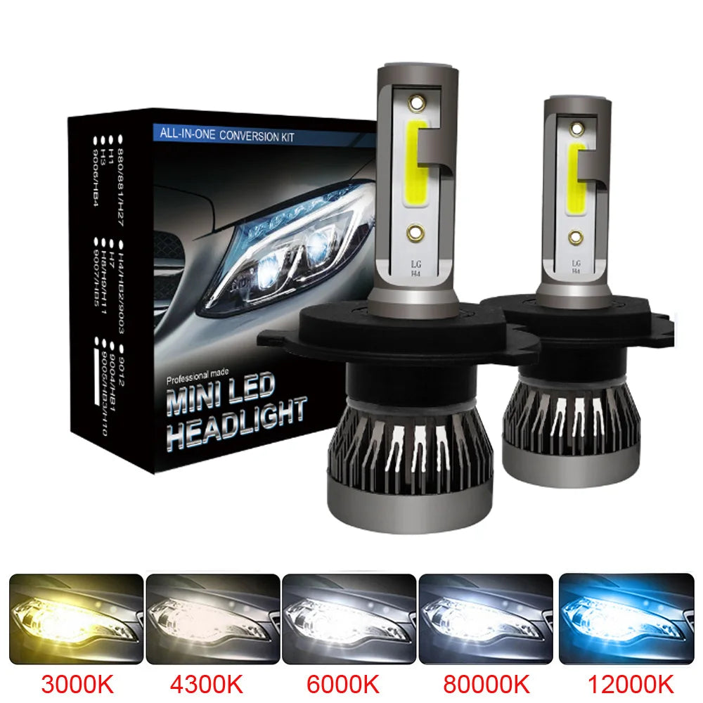 2-Piece 12V LED Headlight Bulb Conversion Kit – Multiple Bulb Sizes