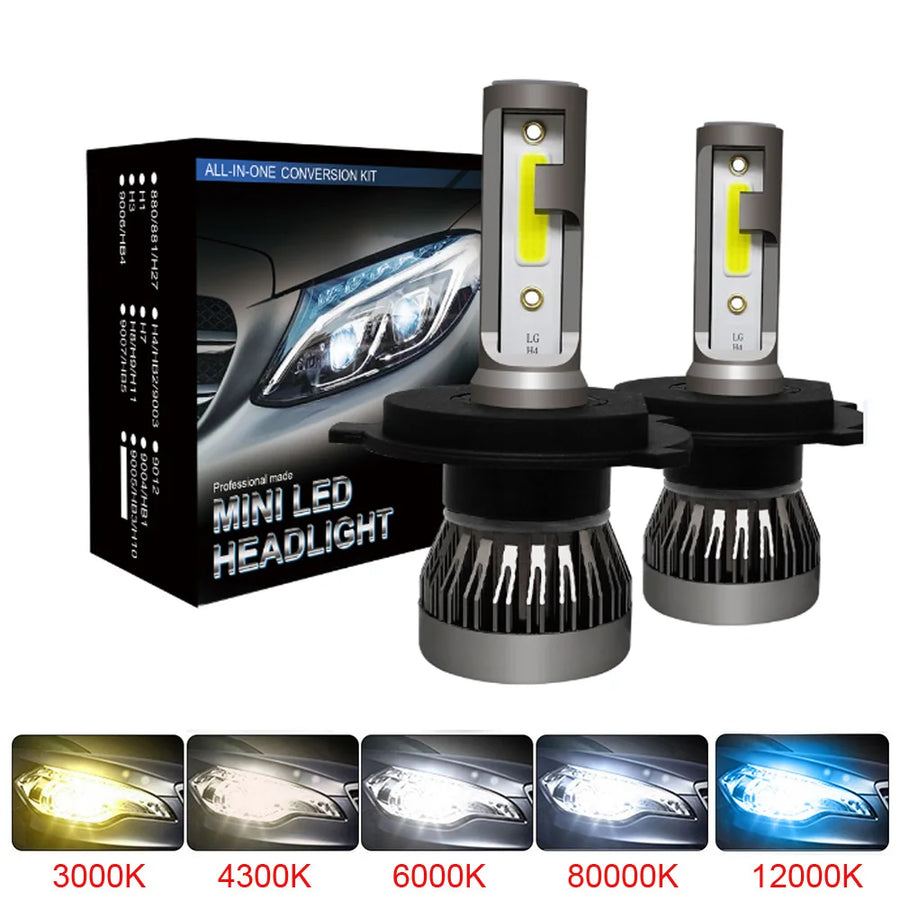 2-Piece 12V LED Headlight Bulb Conversion Kit – Multiple Bulb Sizes